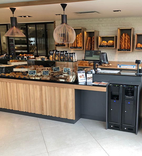 Comptoir de boulangerie agencé par Dillet Agencement en Vendée (85)
